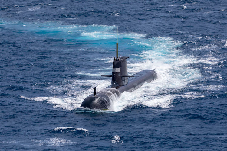Royal Australian Navy submarine HMAS Rankin is seen during AUSINDEX 21, a biennial maritime exercise between the Royal Australian Navy and the Indian Navy in Darwin, Australia, September 5, 2021. Source: China Daily.